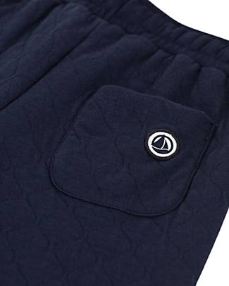 Petit Bateau Long Quilted Pants - Tuxedo Blue - 92% Cotton 8% Polyester Trousers