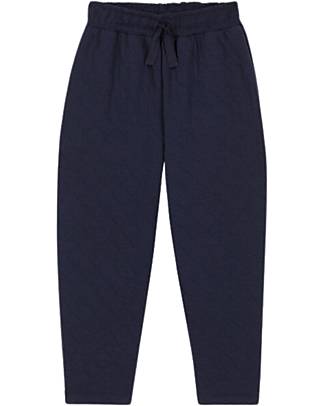 Petit Bateau Long Quilted Pants - Tuxedo Blue - Cotton Trousers