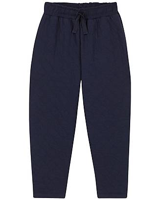 Petit Bateau Long Quilted Pants - Tuxedo Blue - Cotton Trousers