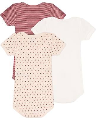 Petit Bateau Long Sleeve Bodysuit - Pack of 3 - White / Light Blue / Gray - 100% Oeko-Tex Cotton Long Sleeves Bodies