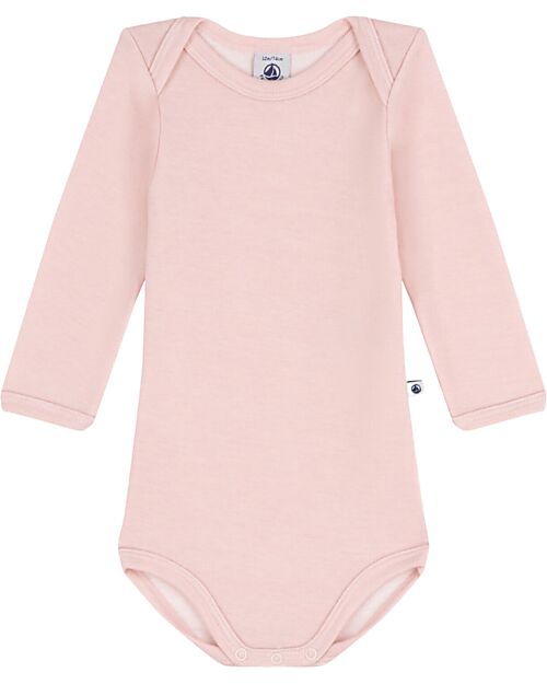 Petit Bateau Long Sleeve Bodysuit - Pink - 100% Cotton Long Sleeves Bodies