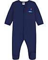 Petit Bateau Long Sleeve Onesie - Blue - 100% Organic Cotton Babygrows