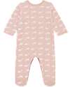 Petit Bateau Long Sleeve Pyjama - Pink - Whales - 100% Organic Cotton Babygrows