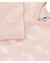Petit Bateau Long Sleeve Pyjama - Pink - Whales - 100% Organic Cotton Babygrows