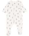 Petit Bateau Long Sleeve Pyjama - White - Rabbit - 100% Organic Cotton Babygrows