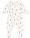 Petit Bateau Long Sleeve Pyjama - White - Rabbit - 100% Organic Cotton Babygrows