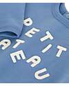 Petit Bateau Long-Sleeve Sweatshirt - Light Blue - Logo - 100% Cotton Sweatshirts