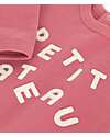 Petit Bateau Long-Sleeve Sweatshirt - Rosewood - Logo - 100% Cotton Sweatshirts