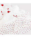 Petit Bateau Long Sleeve Wrap Bodysuit - Pack of 3 - White - Hearts - 100% Organic Cotton Long Sleeves Bodies