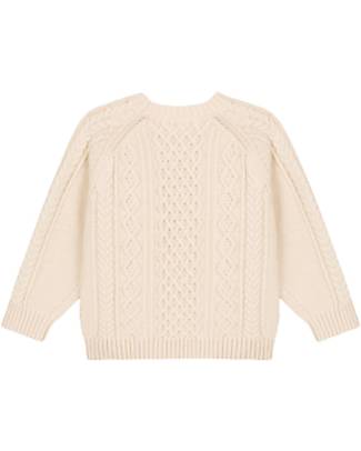 Petit Bateau Long- Sleeved Sweater - Avalanche White - Wool and Cotton Jumpers