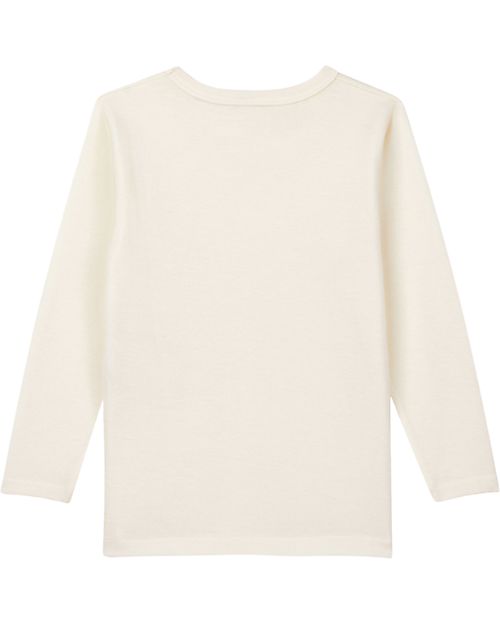 Petit Bateau Long Sleeved T-Shirts - Ecru - Wool and Cotton Long Sleeves Tops
