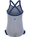 Petit Bateau One Piece Swimsuit - White/Blue - Striped - with Volant Swimsuits
