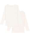 Petit Bateau Pack of 2 Long Sleeved T-Shirt - Off White Hearts - Cotton Long Sleeves Tops