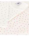 Petit Bateau Pack of 2 Long Sleeved T-Shirt - Off White Hearts - Cotton Long Sleeves Tops