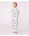 Petit Bateau Pajama Set - Shirt/Pants - Blue Hearts - White - Cotton Terry Pyjamas