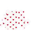 Petit Bateau Pajama Set - Shirt/Pants - Hearts - White and Red - 100% Brushed Cotton Pyjamas