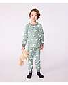 Petit Bateau Pajama Set - Shirt/Pants - Polar Bear - Sage Green - 100% Brushed Cotton Pyjamas