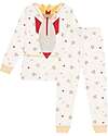 Petit Bateau Pajama Set - Shirt/Pants + Rocket - Space - White and Marshmallow - 100% Cotton Pyjamas