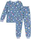 Petit Bateau Pajama Set - Shirt/Pants - Space - Light Blue - 100% Brushed Cotton Pyjamas