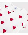 Petit Bateau Pajama Set - Shirt/Short Pants - White - Hearts - Organic Cotton Pyjamas