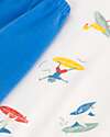 Petit Bateau Pajama Set - Top/Pants - Surfers - White and Blue - 100% Cotton Pyjamas