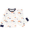 Petit Bateau Pajama Set - Top/Pants - White with Clouds Pattern - 100% Cotton Pyjamas