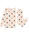 Petit Bateau Pajama Set - Top/Trousers - Multicolor Hearts - Organic Cotton Pyjamas