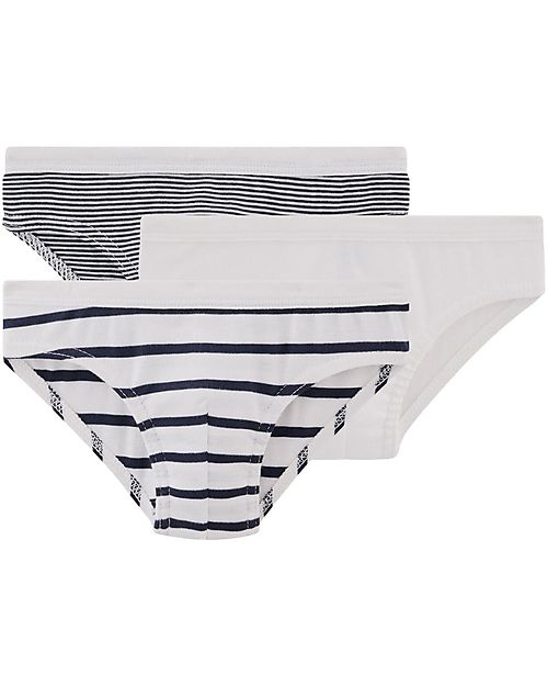 Petit Bateau Panties - 3-Pack - Black and White - 100% Cotton Briefs