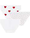 Petit Bateau Panties - 3-Pack - Heart - 100% Cotton Oeko-Tex Briefs