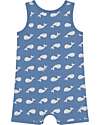 Petit Bateau Playsuit Sleeveless - Blue/Balene - 100% Organic Cotton Short Rompers