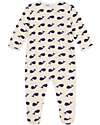 Petit Bateau Romper - Chenille - Beige and Blue - Whale Patternred Babygrows