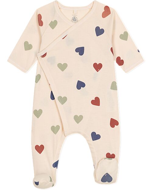 Petit Bateau Romper - Hearts - 100% Organic Cotton Babygrows