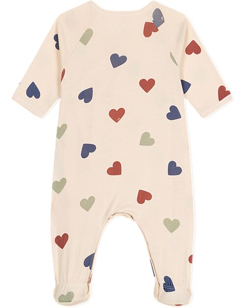 Petit Bateau Romper - Hearts - 100% Organic Cotton Babygrows
