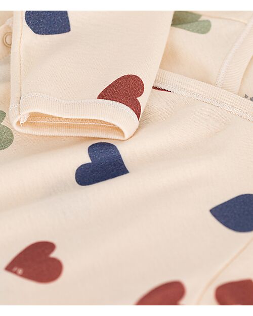 Petit Bateau Romper - Hearts - 100% Organic Cotton Babygrows