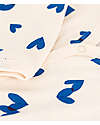 Petit Bateau Romper/Pyjamas - Blue Hearts - Cream - 100% Organic Cotton Pyjamas