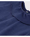 Petit Bateau Ruffle T-Shirt - Blue - with Snap Buttons - Organic Cotton T-shirts