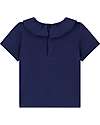 Petit Bateau Ruffle T-Shirt - Blue - with Snap Buttons - Organic Cotton T-shirts