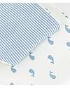 Petit Bateau Set of 2 Bandana Bibs - Stripes and Whales - White and Light Blue - Cotton Bandana Bibs