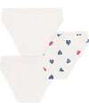Petit Bateau Set of 3 Culottes - White - Hearts - 100% Cotton Briefs