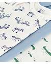 Petit Bateau Set of 3 Short-Sleeved Bodysuits - Light Blue - Crocodiles/Zebras - 100% Cotton Short Sleeves Bodies