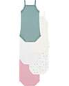 Petit Bateau Set of 5 Tank Tops - White - Pink - Green - Fruits - Hearts - 100% Organic Cotton Short Sleeves Bodies