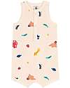 Petit Bateau Short Onepiece Beige with Sea Animal - 100% Organic Cotton Short Rompers