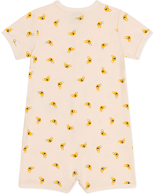 Petit Bateau Short Onepiece White Avalanche with Koala- 100% Organic Cotton Short Rompers