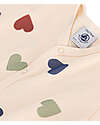 Petit Bateau Short Onepiece White Avalanche with Multicolor Hearts - 100% Organic Cotton Short Rompers
