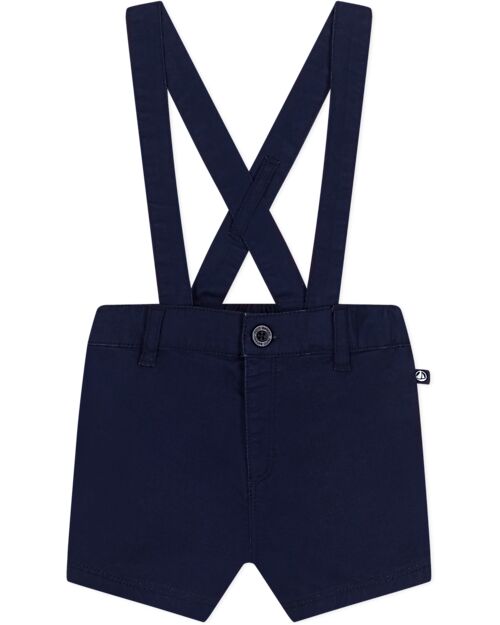 Petit Bateau Short Overalls - Dark Blue - Organic Cotton Dungarees
