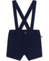 Petit Bateau Short Overalls - Dark Blue - Organic Cotton Dungarees