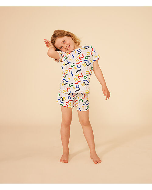 Petit Bateau Short Pajamas 2 Pieces - 100% Organic Cotton - Glows in the dark! Pyjamas