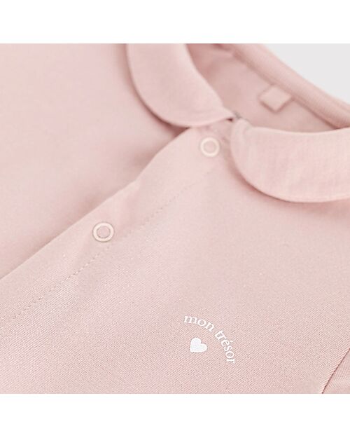 Petit Bateau Short playsuit - Pink - with collar - Mon Trèsor - 100% Cotton Short Rompers