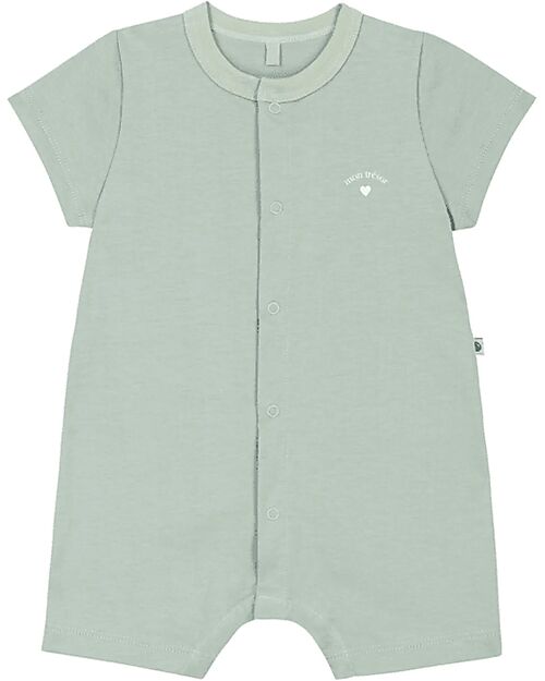 Petit Bateau Short playsuit - Sage Green - Mon Trésor - 100% Cotton Short Rompers
