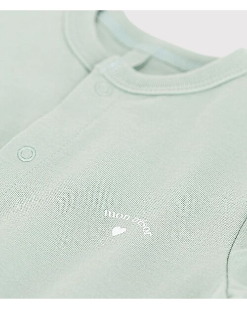 Petit Bateau Short playsuit - Sage Green - Mon Trésor - 100% Cotton Short Rompers